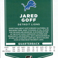 Jared Goff 2021 Donruss Series Mint Card #170