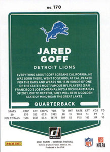 Jared Goff 2021 Donruss Series Mint Card #170
