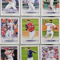 Washington Nationals 2022 Topps Hand Collated 19 Card Team Set Featuring Juan Soto, Stephen Strasburg, Gerardo Parra, Keibert Ruiz Future Stars and 5 Rookie Cards Plus