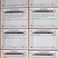 Washington Nationals 2022 Topps Hand Collated 19 Card Team Set Featuring Juan Soto, Stephen Strasburg, Gerardo Parra, Keibert Ruiz Future Stars and 5 Rookie Cards Plus