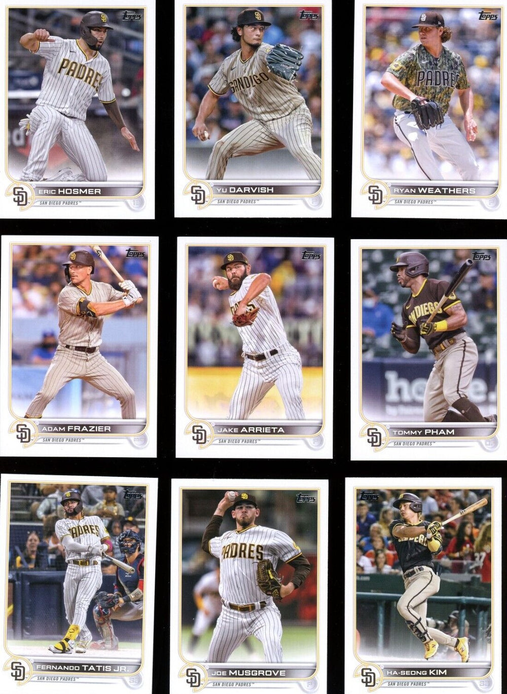 San Diego Padres 2022 Topps Complete Mint Hand Collated 20 Card Team Set with Manny Machado and Fernando Tatis Jr. Plus