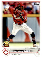 Cincinnati Reds 2022 Topps Complete Mint Hand Collated 20 Card Team Set with 6 Rookie Cards including a Jonathan India All Star Rookie Cup Card
