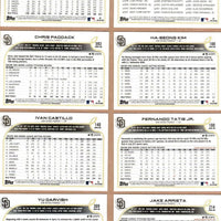 San Diego Padres 2022 Topps Complete Mint Hand Collated 20 Card Team Set with Manny Machado and Fernando Tatis Jr. Plus