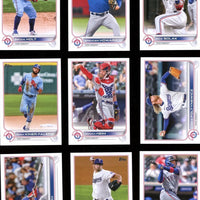 Texas Rangers 2022 Topps Complete Mint Hand Collated 22 Card Team Set Featuring Corey Seagers First Rangers Card, Adolis Garcia Topps All Star Rookie Cup Card and Others 2023 World Series Champions