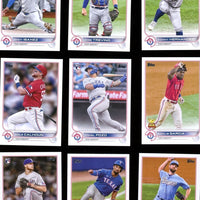 Texas Rangers 2022 Topps Complete Mint Hand Collated 22 Card Team Set Featuring Corey Seagers First Rangers Card, Adolis Garcia Topps All Star Rookie Cup Card and Others 2023 World Series Champions