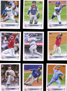 Texas Rangers 2022 Topps Complete Mint Hand Collated 22 Card Team Set Featuring Corey Seagers First Rangers Card, Adolis Garcia Topps All Star Rookie Cup Card and Others 2023 World Series Champions