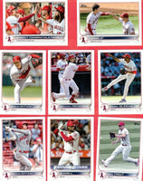 Los Angeles Angels 2022 Topps Complete 25 Card Team Set with Multiple Shohei Ohtani and Mike Trout Cards
