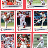 Los Angeles Angels 2022 Topps Complete 25 Card Team Set with Multiple Shohei Ohtani and Mike Trout Cards