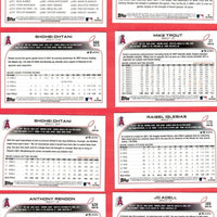 Los Angeles Angels 2022 Topps Complete 25 Card Team Set with Multiple Shohei Ohtani and Mike Trout Cards