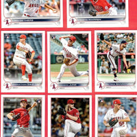 Los Angeles Angels 2022 Topps Complete 25 Card Team Set with Multiple Shohei Ohtani and Mike Trout Cards