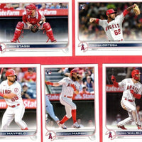Los Angeles Angels 2022 Topps Complete 25 Card Team Set with Multiple Shohei Ohtani and Mike Trout Cards