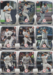 New York Yankees 2023 Bowman 10 Card Team Set made by Topps with Aaron Judge PLUS