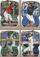 Baltimore Orioles 2023 Bowman 10 Card Team Set made by Topps with Adley Rutschman Rookie Card Plus
