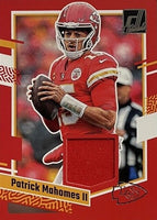 Patrick Mahomes 2023 Panini Donruss Threads Series Mint Insert Card #DTH-PM Featuring an Authentic Red Jersey Swatch
