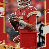Patrick Mahomes 2023 Panini Donruss Threads Series Mint Insert Card #DTH-PM Featuring an Authentic Red Jersey Swatch