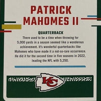 Patrick Mahomes 2023 Panini Donruss Threads Series Mint Insert Card #DTH-PM Featuring an Authentic Red Jersey Swatch