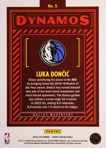 Luka Doncic 2023 2024 Hoops Dynamos Series Mint Insert Card #5