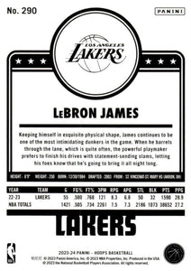 LeBron James 2023 2024 Hoops Series Mint Tribute Card #290