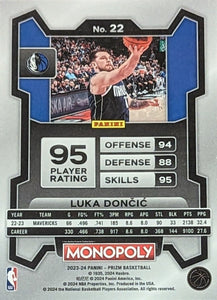 Luka Doncic 2023 2024 Panini Prizm Monopoly Series Mint Card #22