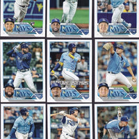 Tampa Bay Rays 2023 Topps Complete Series One and Two Regular Issue 16 Card Team Set