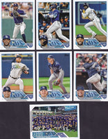 Tampa Bay Rays 2023 Topps Complete Series One and Two Regular Issue 16 Card Team Set
