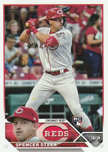 Cincinnati Reds 2023 Topps Complete 21 Card Team Set with 4 Rookie and 2 Future Stars Cards Plus Joey Votto and Others