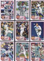 Los Angeles Dodgers 2023 Topps Complete Mint Hand Collated 21 Card Team Set Featuring Rookie Cards of Miguel Vargas and James Outman
