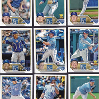 Kansas City Royals 2023 Topps Complete Mint Hand Collated 21 Card Team Set with 6 Rookie Cards Plus an MJ Melendez Future Stars Card and a Bobby Witt Jr. All Star Rookie Cup Card and More
