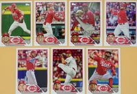 Cincinnati Reds 2023 Topps Complete 21 Card Team Set with 4 Rookie and 2 Future Stars Cards Plus Joey Votto and Others
