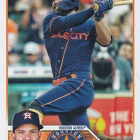 Houston Astros 2023 Topps Complete Mint Hand Collated 22 Card Team Set Featuring a Rookie card of Hunter Brown