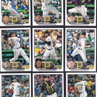 Pittsburgh Pirates 2023 Topps Complete Mint Hand Collated 22 Card Team Set with 5 Rookie and 2 Future Stars Cards Including Oneil Cruz Plus Veteran Players