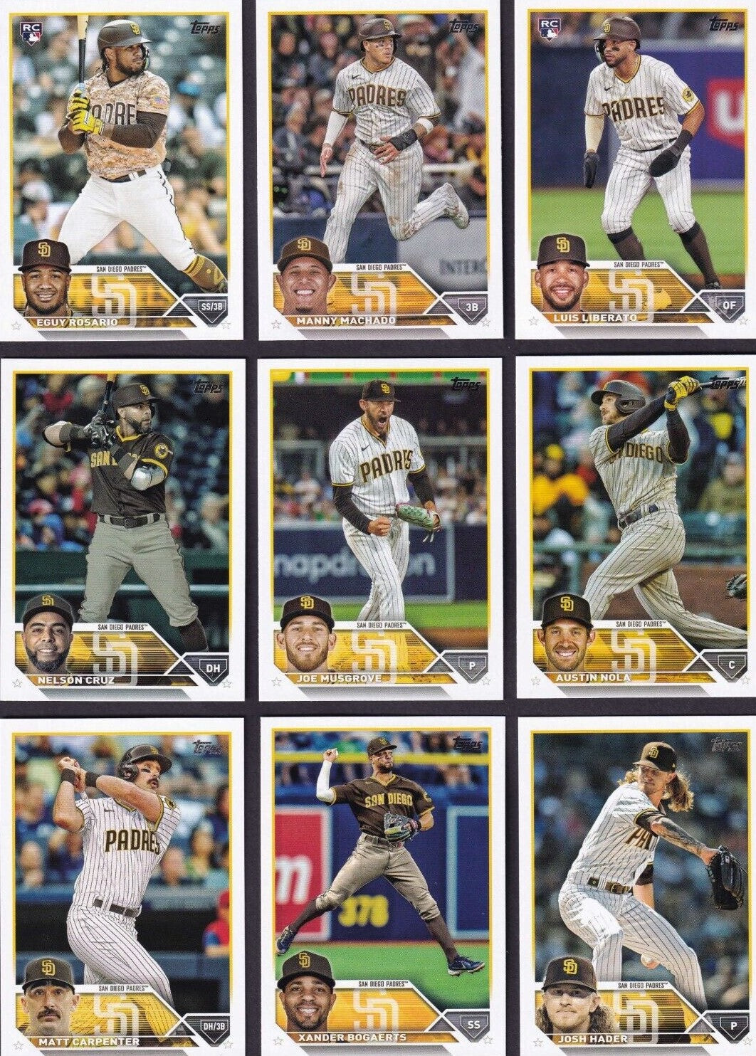 San Diego Padres 2023 Topps Complete Hand Collated Mint 22 Card Team S