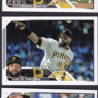 Pittsburgh Pirates 2023 Topps Complete Mint Hand Collated 22 Card Team Set with 5 Rookie and 2 Future Stars Cards Including Oneil Cruz Plus Veteran Players
