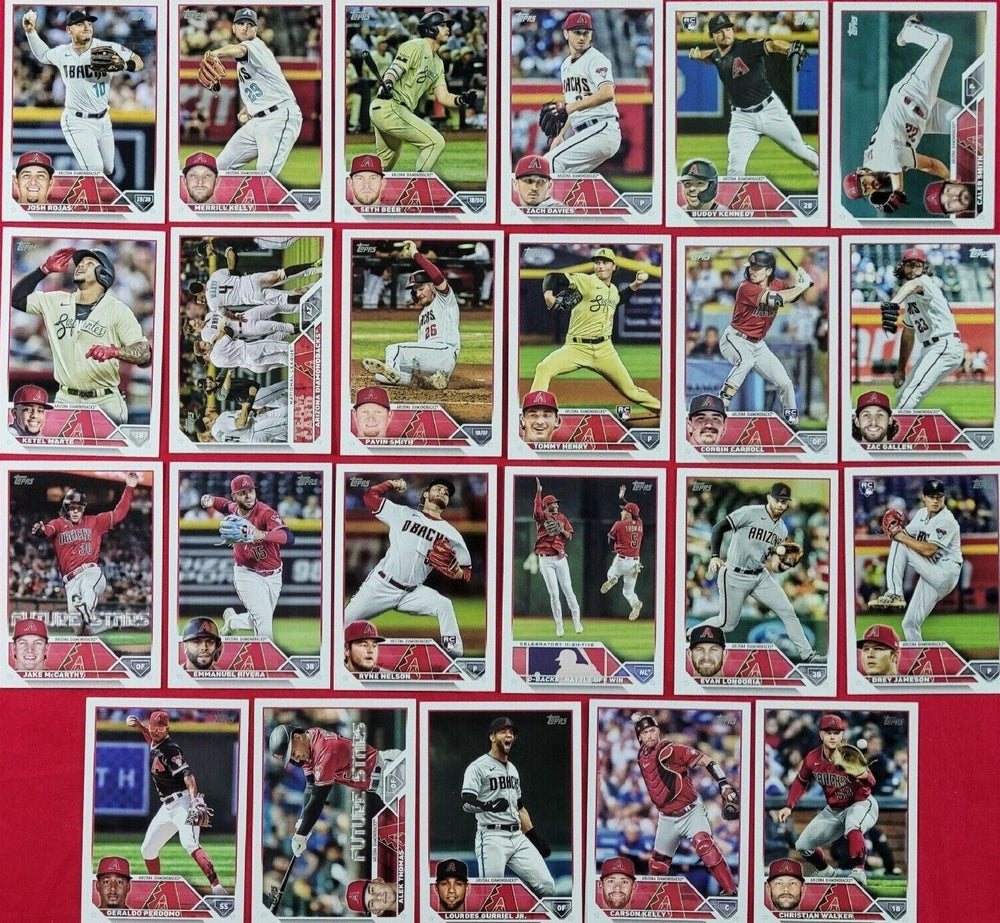 Arizona Diamondbacks 2023 Topps Complete Mint Hand Collated 23 Card Team Set Featuring Corbin Carroll Rookie Card #401 Plus