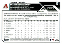 Arizona Diamondbacks 2023 Topps Complete Mint Hand Collated 23 Card Team Set Featuring Corbin Carroll Rookie Card #401 Plus
