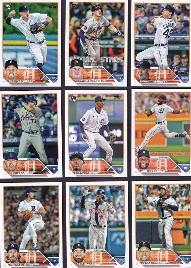  Detroit Tigers 2023 Topps Complete Mint Hand Collated