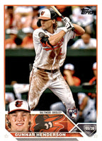 Baltimore Orioles 2023 Topps Complete 24 Card Team Set with 5 Rookie Cards including Adley Rutschman and Gunnar Henderson Plus
