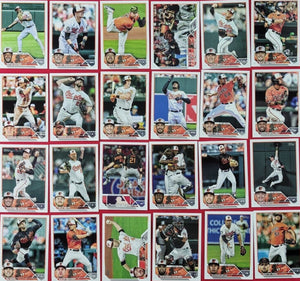 Baltimore Orioles 2023 Topps Complete 24 Card Team Set with 5 Rookie Cards including Adley Rutschman and Gunnar Henderson Plus