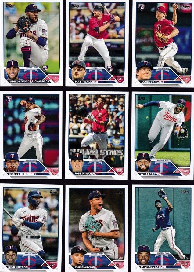 Minnesota Twins 2023 Topps Complete Mint Hand Collated 28 Card Team Se