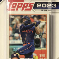 Houston Astros 2023 Topps Factory Sealed 17 Card Team Set 2022 World Series Champions with Jeremy Pena Topps All Star Rookie Cup PLUS