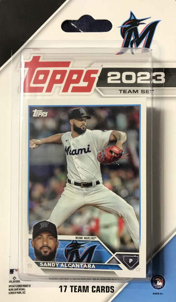 Miami Marlins 2023 Topps Factory Sealed 17 Card Team Set with Rookie C