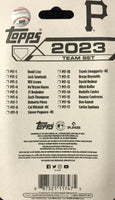 Pittsburgh Pirates 2023 Topps Factory Sealed 17 Card Team Set with 3 Rookie Cards Plus
