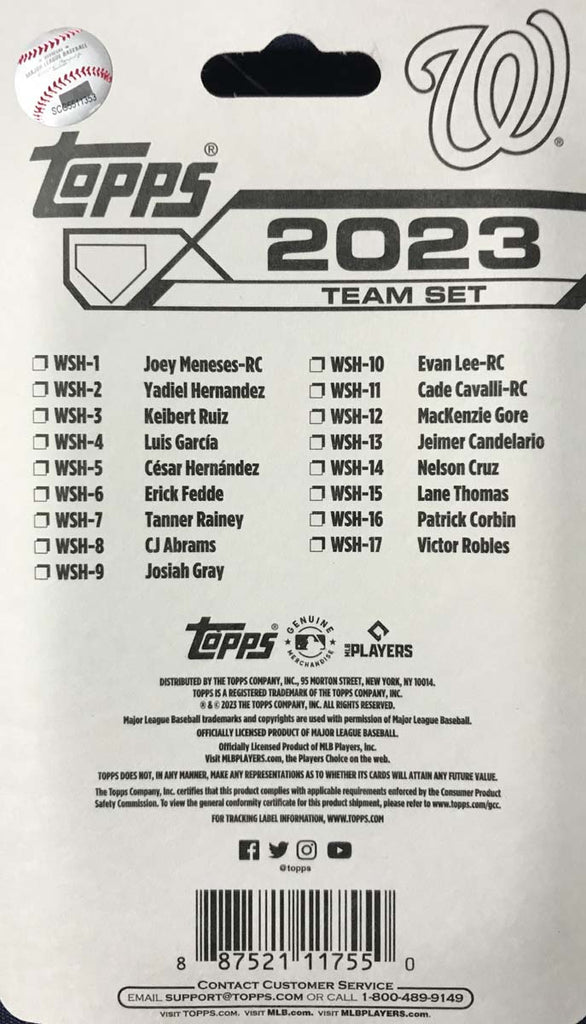 2023 Topps #316 Washington Nationals Team card City Connect