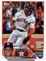 Houston Astros 2023 Topps Factory Sealed 17 Card Team Set 2022 World Series Champions with Jeremy Pena Topps All Star Rookie Cup PLUS
