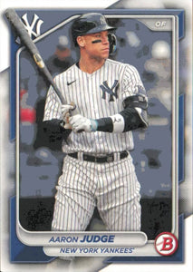 New York Yankees 2024 Bowman 17 Card Team Set made by Topps Featuring Aaron Judge, Juan Soto and Gerrit Cole PLUS Jasson Dominguez Rookie Card and 10 Prospect Cards