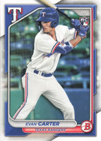 Texas Rangers 2024 Bowman Complete Mint 10 Card Team Set Featuring Rookie Cards of Owen White and Evan Carter Plus Corey Seager, Adolis Garcia and Others
