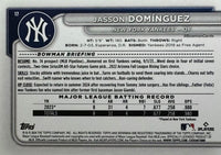 New York Yankees 2024 Bowman 17 Card Team Set made by Topps Featuring Aaron Judge, Juan Soto and Gerrit Cole PLUS Jasson Dominguez Rookie Card and 10 Prospect Cards
