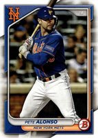 New York Mets 2024 Bowman 11 Card Team Set Made by Topps with Pete Alonso and Francisco Lindor plus a Ronny Mauricio Rookie Card and Prospect Cards of Luisangel Acuna and Others
