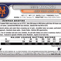 New York Mets 2024 Bowman 11 Card Team Set Made by Topps with Pete Alonso and Francisco Lindor plus a Ronny Mauricio Rookie Card and Prospect Cards of Luisangel Acuna and Others