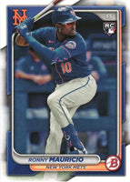 New York Mets 2024 Bowman 11 Card Team Set Made by Topps with Pete Alonso and Francisco Lindor plus a Ronny Mauricio Rookie Card and Prospect Cards of Luisangel Acuna and Others
